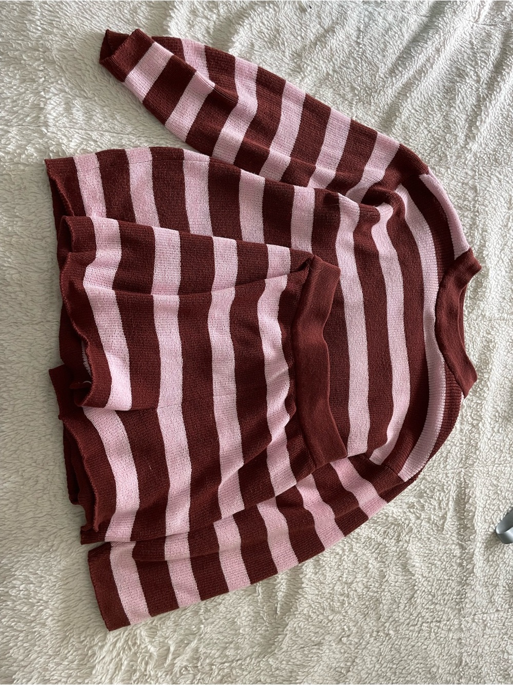 Amazon Striped Pink and Maroon Knit Skirt